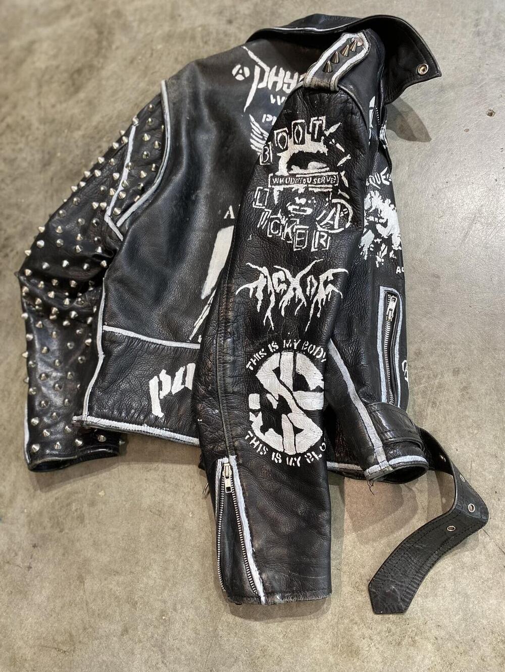 Vintage 90s Punk Studded Leather Jacket anticimex discharge - Picture 10 of 15